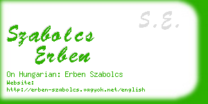 szabolcs erben business card